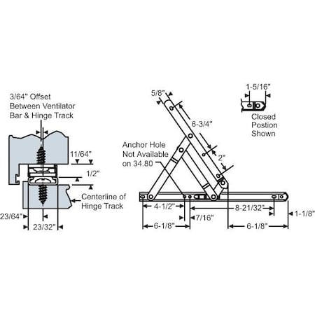 Strybuc Concealed 4 Bar Hinge Assy 28-16-2-07